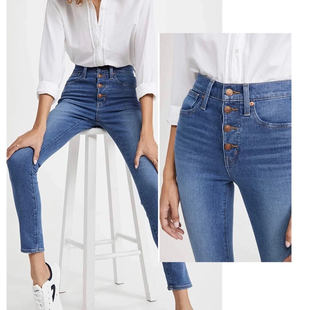 NWT Madewell High Waist skinny jeans - Button Fly Premium Denim 25 - Picture 1 of 13